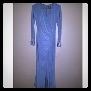 Diamond sleeve maxi formal dress